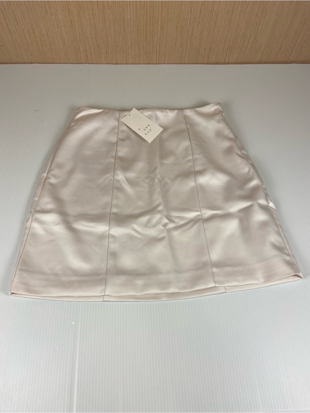 a new day Cream Satin A-Line Mini Skirt